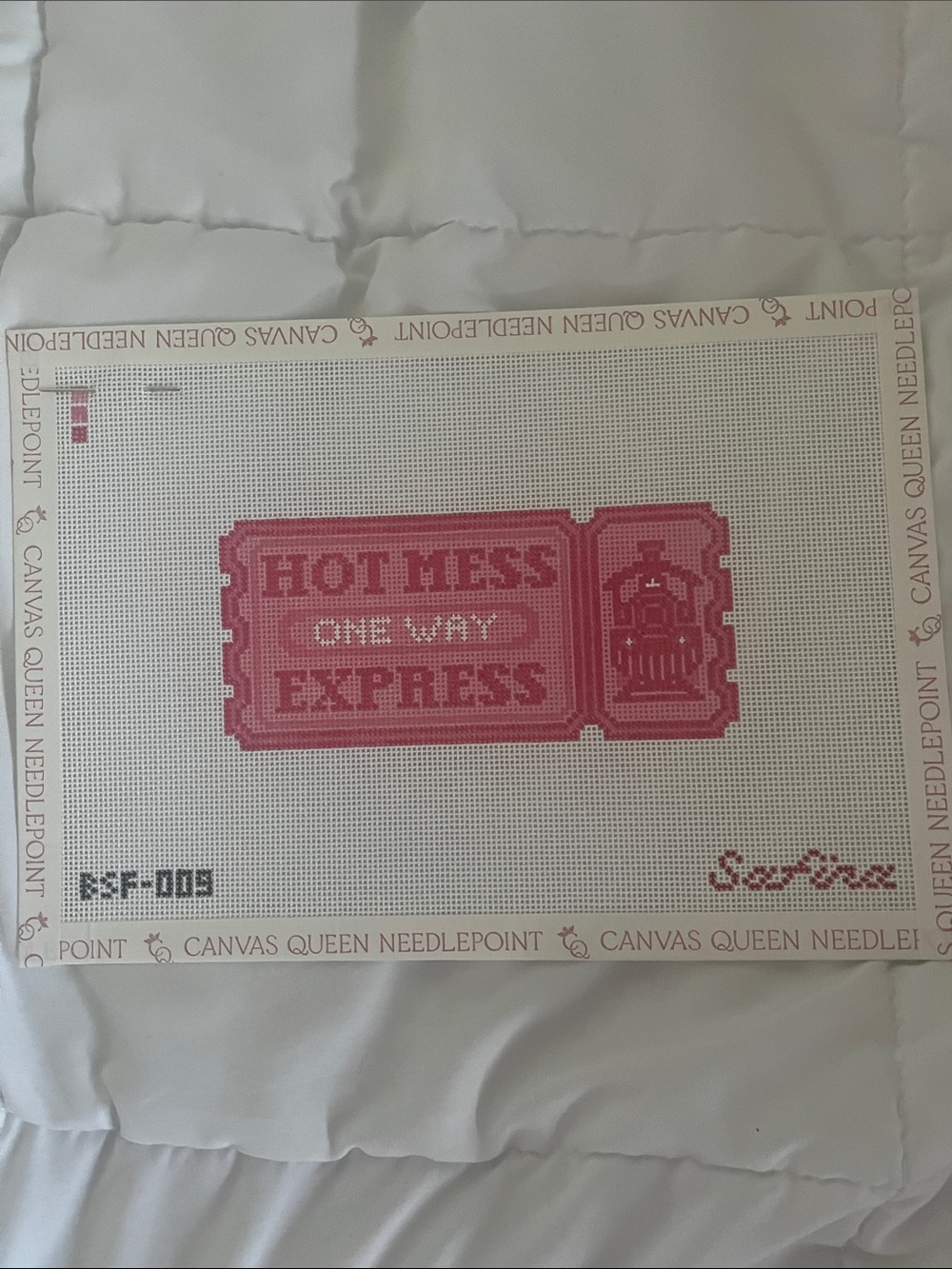 Hot Mess Express Ticket Needlepoint Canvas